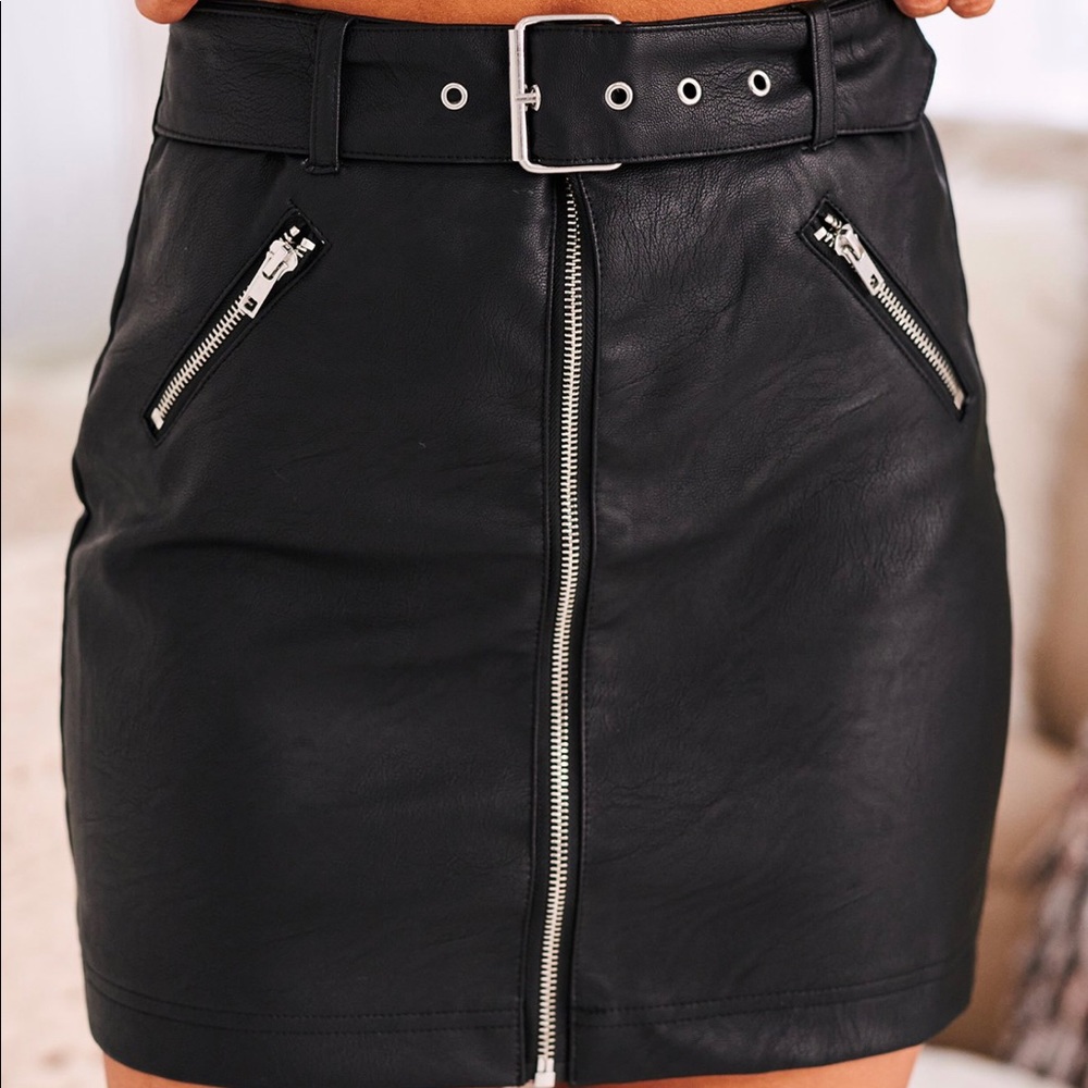 Nanamacs Leather Me Up Faux Leather Mini Skirt